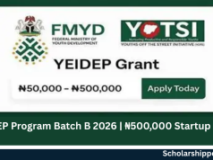 YEIDEP Program Batch B 2026 | ₦500,000 Startup Grant YEIDEP Program