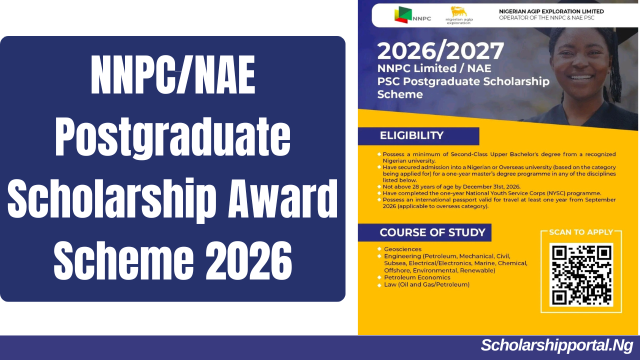 NNPC NAE Postgraduate Scholarship Award Scheme 2026 NNPC NAE Postgraduate Scholarship